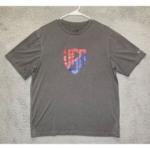 Champion USA T Shirt‎ Large Mens Grey Print Crew Neck Tee Short Sleeve Patriotic